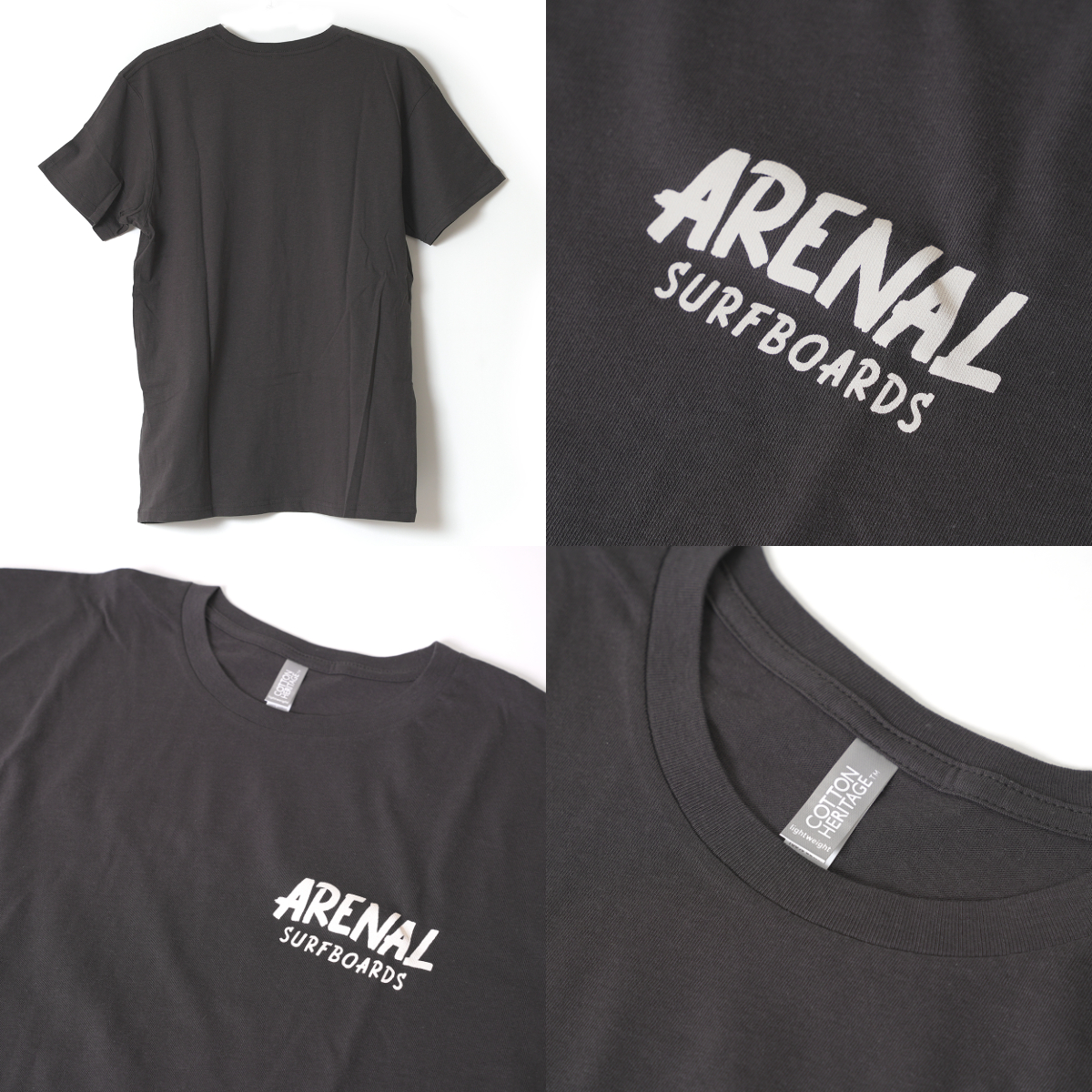 ARENAL SURFBOARDS / LOGO T-SHIRT (BLACK / BEIGE)